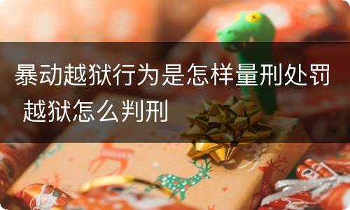暴动越狱行为是怎样量刑处罚 越狱怎么判刑