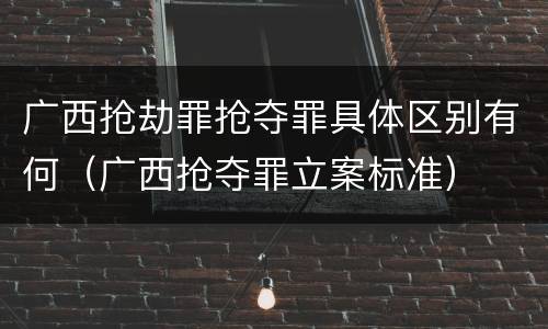 广西抢劫罪抢夺罪具体区别有何（广西抢夺罪立案标准）