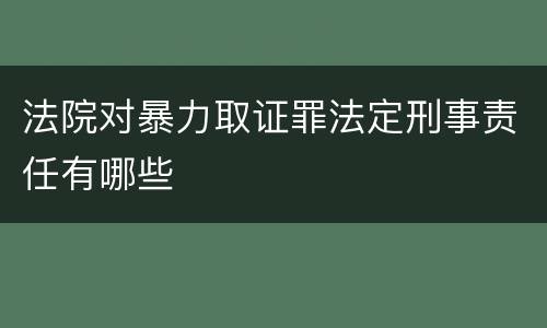 法院对暴力取证罪法定刑事责任有哪些