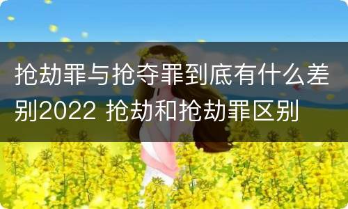 抢劫罪与抢夺罪到底有什么差别2022 抢劫和抢劫罪区别