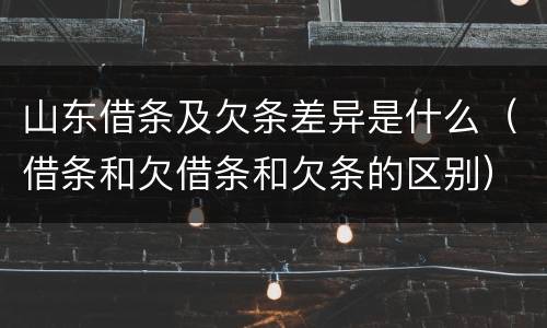 山东借条及欠条差异是什么（借条和欠借条和欠条的区别）