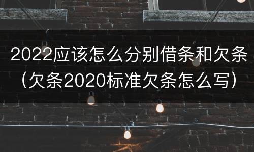 2022应该怎么分别借条和欠条（欠条2020标准欠条怎么写）