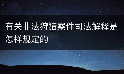 有关非法狩猎案件司法解释是怎样规定的