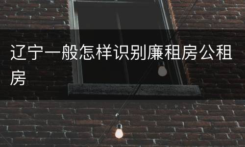 辽宁一般怎样识别廉租房公租房