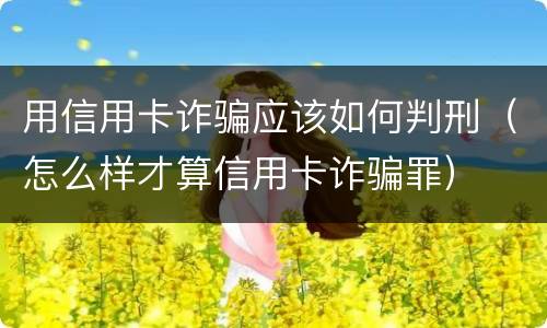 用信用卡诈骗应该如何判刑（怎么样才算信用卡诈骗罪）
