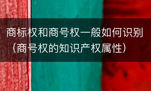 商标权和商号权一般如何识别（商号权的知识产权属性）