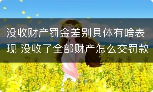 没收财产罚金差别具体有啥表现 没收了全部财产怎么交罚款