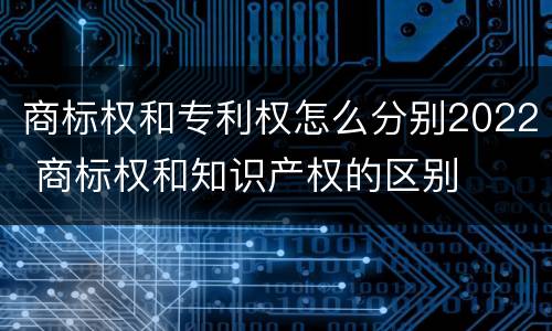 商标权和专利权怎么分别2022 商标权和知识产权的区别