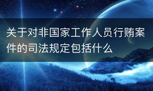 关于对非国家工作人员行贿案件的司法规定包括什么