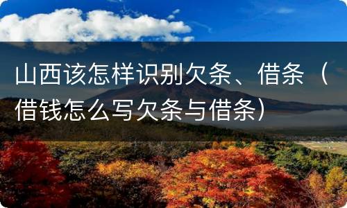 山西该怎样识别欠条、借条（借钱怎么写欠条与借条）
