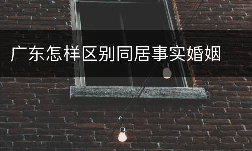 广东怎样区别同居事实婚姻