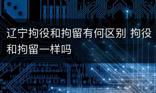 辽宁拘役和拘留有何区别 拘役和拘留一样吗
