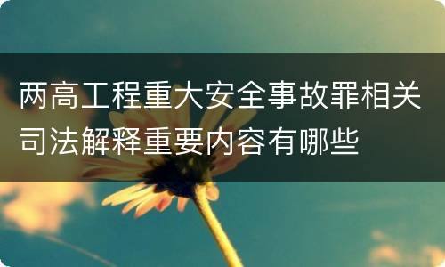 两高工程重大安全事故罪相关司法解释重要内容有哪些