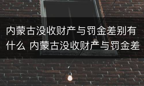 内蒙古没收财产与罚金差别有什么 内蒙古没收财产与罚金差别有什么规定