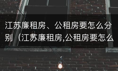 江苏廉租房、公租房要怎么分别（江苏廉租房,公租房要怎么分别摇号）