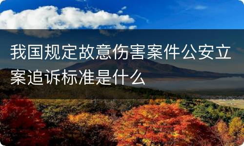 我国规定故意伤害案件公安立案追诉标准是什么