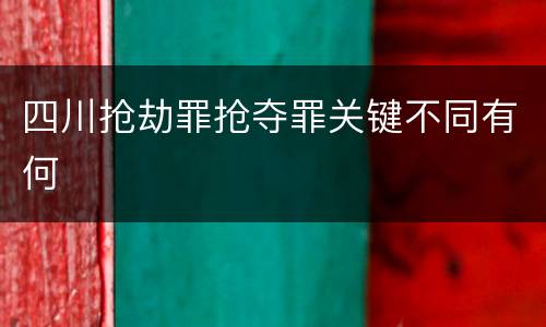 四川抢劫罪抢夺罪关键不同有何
