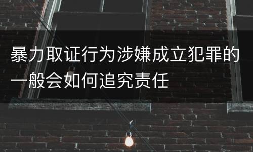 暴力取证行为涉嫌成立犯罪的一般会如何追究责任
