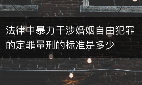 法律中暴力干涉婚姻自由犯罪的定罪量刑的标准是多少