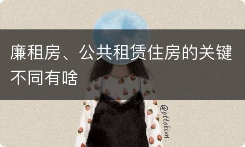 廉租房、公共租赁住房的关键不同有啥