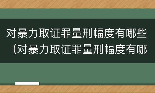 对暴力取证罪量刑幅度有哪些（对暴力取证罪量刑幅度有哪些标准）