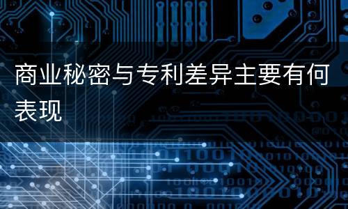 商业秘密与专利差异主要有何表现