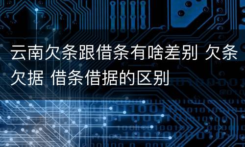 云南欠条跟借条有啥差别 欠条欠据 借条借据的区别
