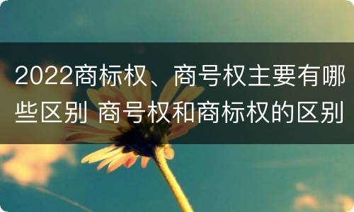 2022商标权、商号权主要有哪些区别 商号权和商标权的区别