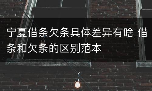 宁夏借条欠条具体差异有啥 借条和欠条的区别范本