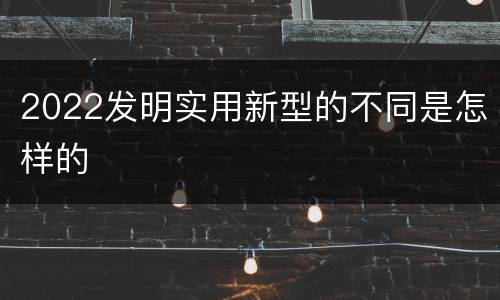 2022发明实用新型的不同是怎样的