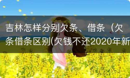 吉林怎样分别欠条、借条（欠条借条区别(欠钱不还2020年新规 - 法律之家）