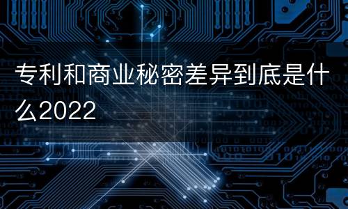 专利和商业秘密差异到底是什么2022