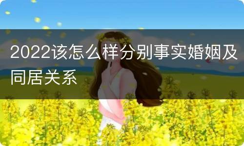 2022该怎么样分别事实婚姻及同居关系
