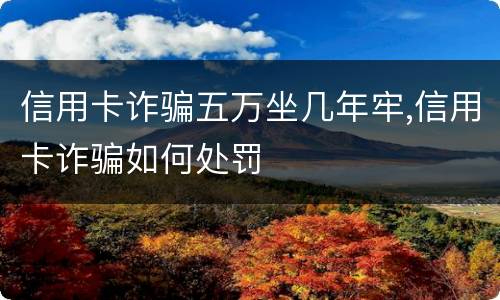 信用卡诈骗五万坐几年牢,信用卡诈骗如何处罚