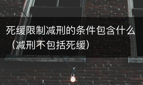 死缓限制减刑的条件包含什么（减刑不包括死缓）