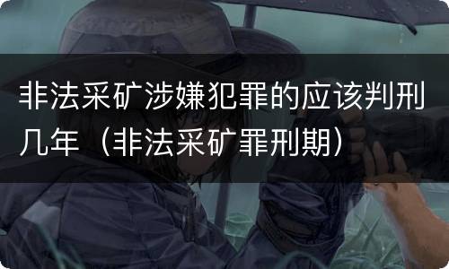 非法采矿涉嫌犯罪的应该判刑几年（非法采矿罪刑期）