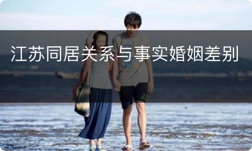 江苏同居关系与事实婚姻差别