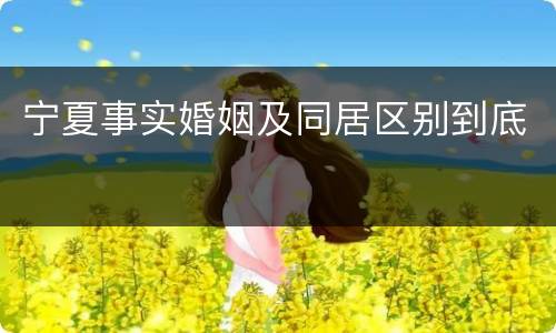 宁夏事实婚姻及同居区别到底