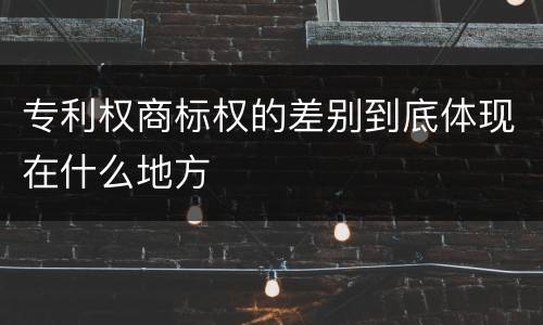 专利权商标权的差别到底体现在什么地方