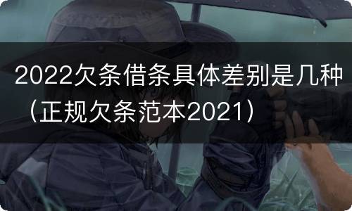 2022欠条借条具体差别是几种（正规欠条范本2021）