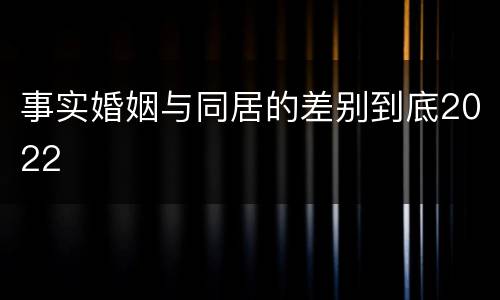 事实婚姻与同居的差别到底2022