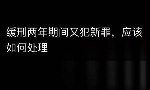 缓刑两年期间又犯新罪，应该如何处理