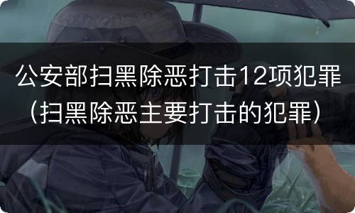 公安部扫黑除恶打击12项犯罪（扫黑除恶主要打击的犯罪）