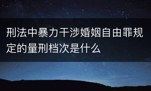刑法中暴力干涉婚姻自由罪规定的量刑档次是什么