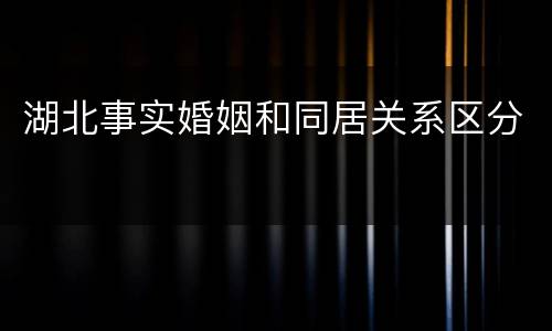 湖北事实婚姻和同居关系区分