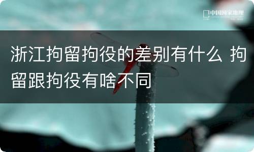 浙江拘留拘役的差别有什么 拘留跟拘役有啥不同