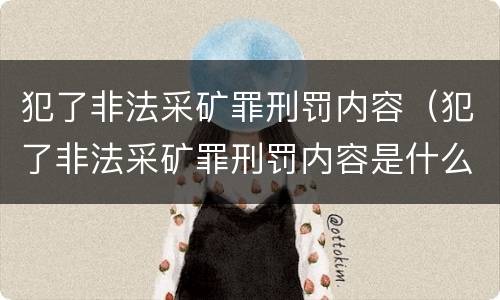 犯了非法采矿罪刑罚内容（犯了非法采矿罪刑罚内容是什么）