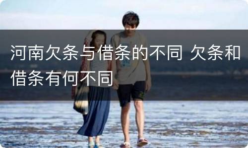 河南欠条与借条的不同 欠条和借条有何不同