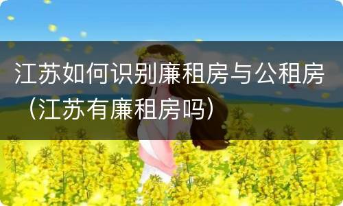 江苏如何识别廉租房与公租房（江苏有廉租房吗）