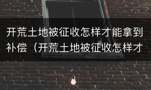 开荒土地被征收怎样才能拿到补偿（开荒土地被征收怎样才能拿到补偿款）